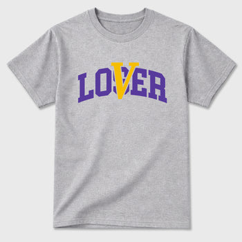 Sneakerfit graphic tee destination – Sneaker Tees To Match Air Jordan 4 Lakeshow Sneakers – Loser Lover Varsity Tee Heather Grey 2