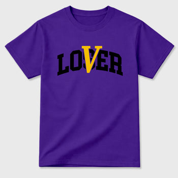 Sneakerfit graphic tee destination – Sneaker Tees To Match Air Jordan 4 Lakeshow Sneakers – Loser Lover Varsity Tee Purple 2