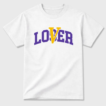 Sneakerfit graphic tee destination – Sneaker Tees To Match Air Jordan 4 Lakeshow Sneakers – Loser Lover Varsity Tee White 2