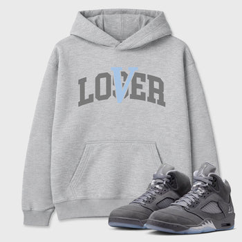 Sneaker match tees – Sneaker Tees To Match Air Jordan 5 Wolf Grey Shoes – Loser Lover Varsity Tee Heather Grey 1