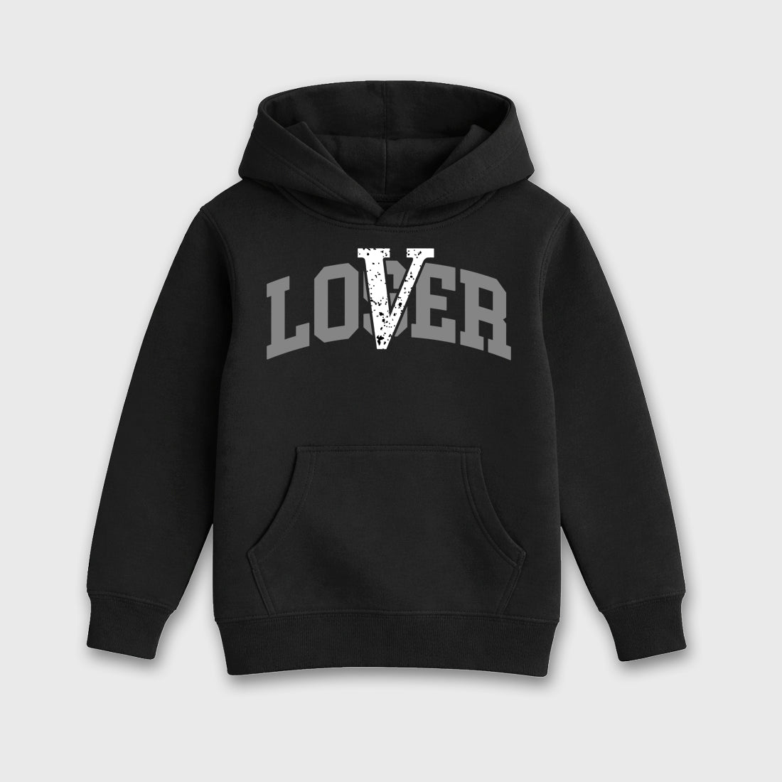 Sneaker match tees – Sneaker Tees To Match Air Jordan 5 Wolf Grey Shoes – Loser Lover Varsity Kids T-Shirt Black 2