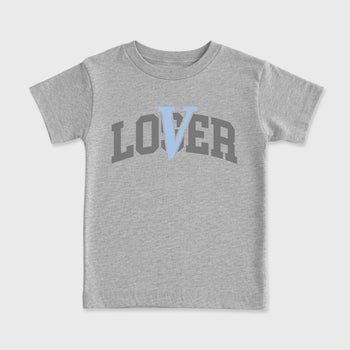 Sneaker match tees – Sneaker Tees To Match Air Jordan 5 Wolf Grey Shoes – Loser Lover Varsity Kids T-Shirt Heather Grey 2