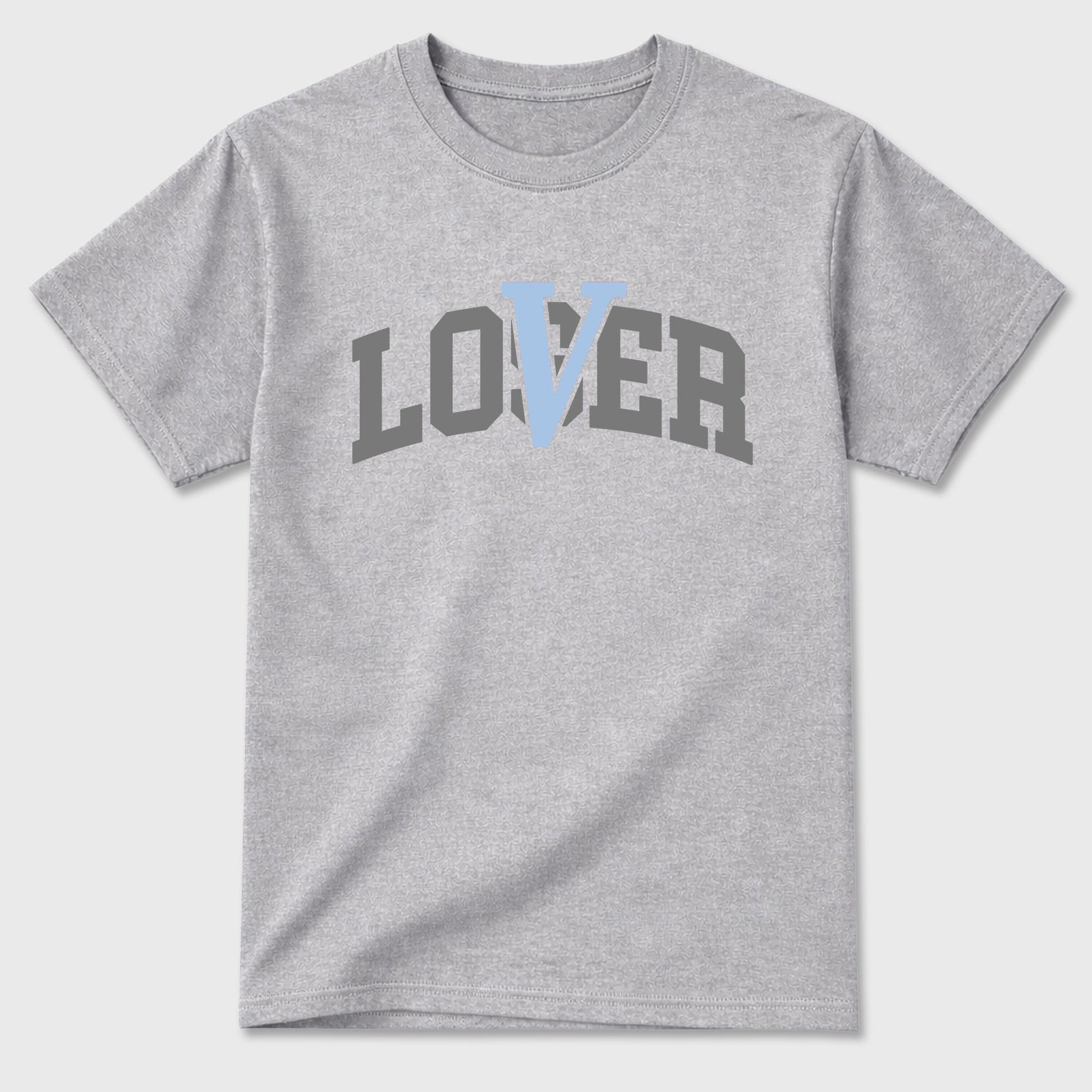 Sneaker match tees – Sneaker Tees To Match Air Jordan 5 Wolf Grey Shoes – Loser Lover Varsity Tee Heather Grey 2