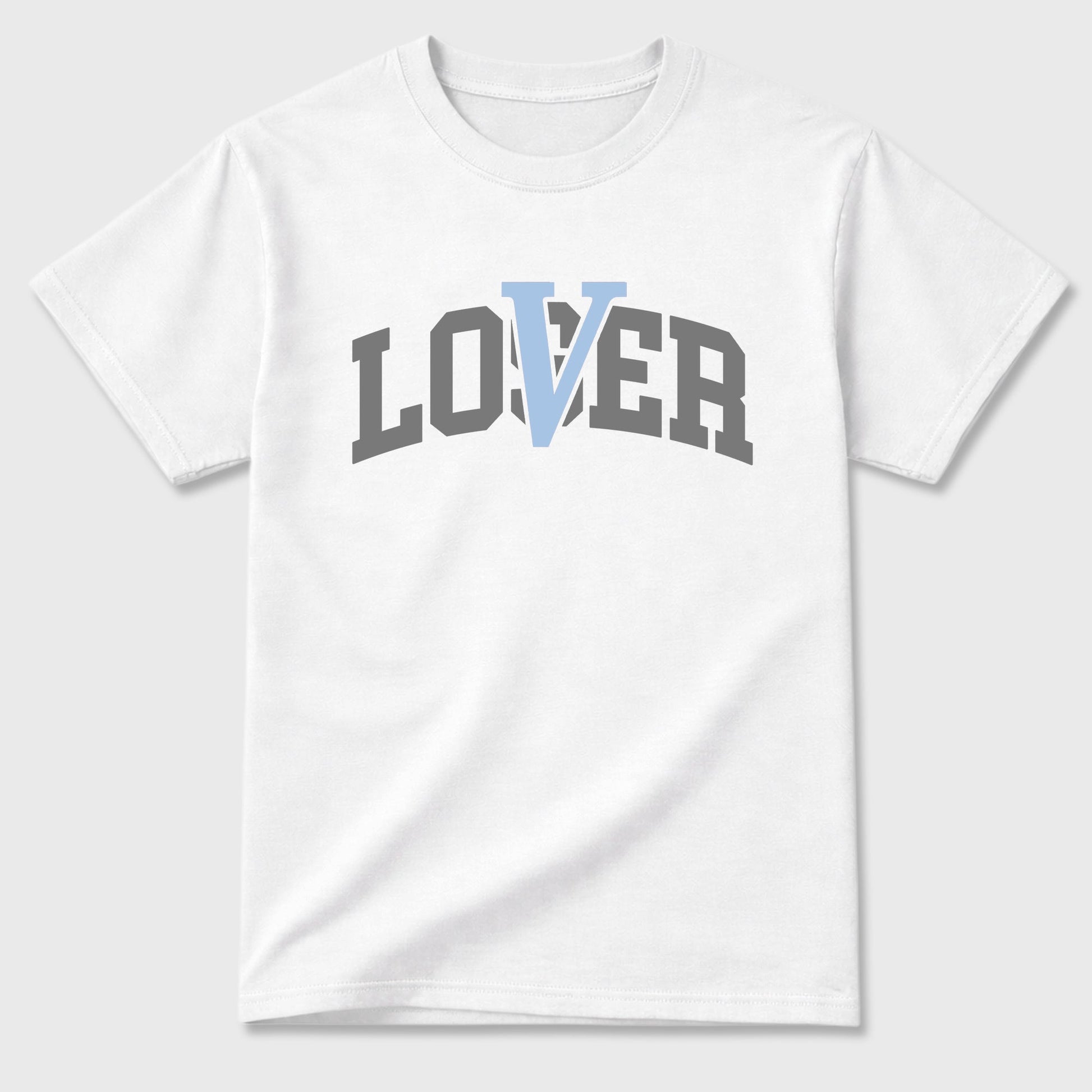 Sneaker match tees – Sneaker Tees To Match Air Jordan 5 Wolf Grey Shoes – Loser Lover Varsity Tee White 2