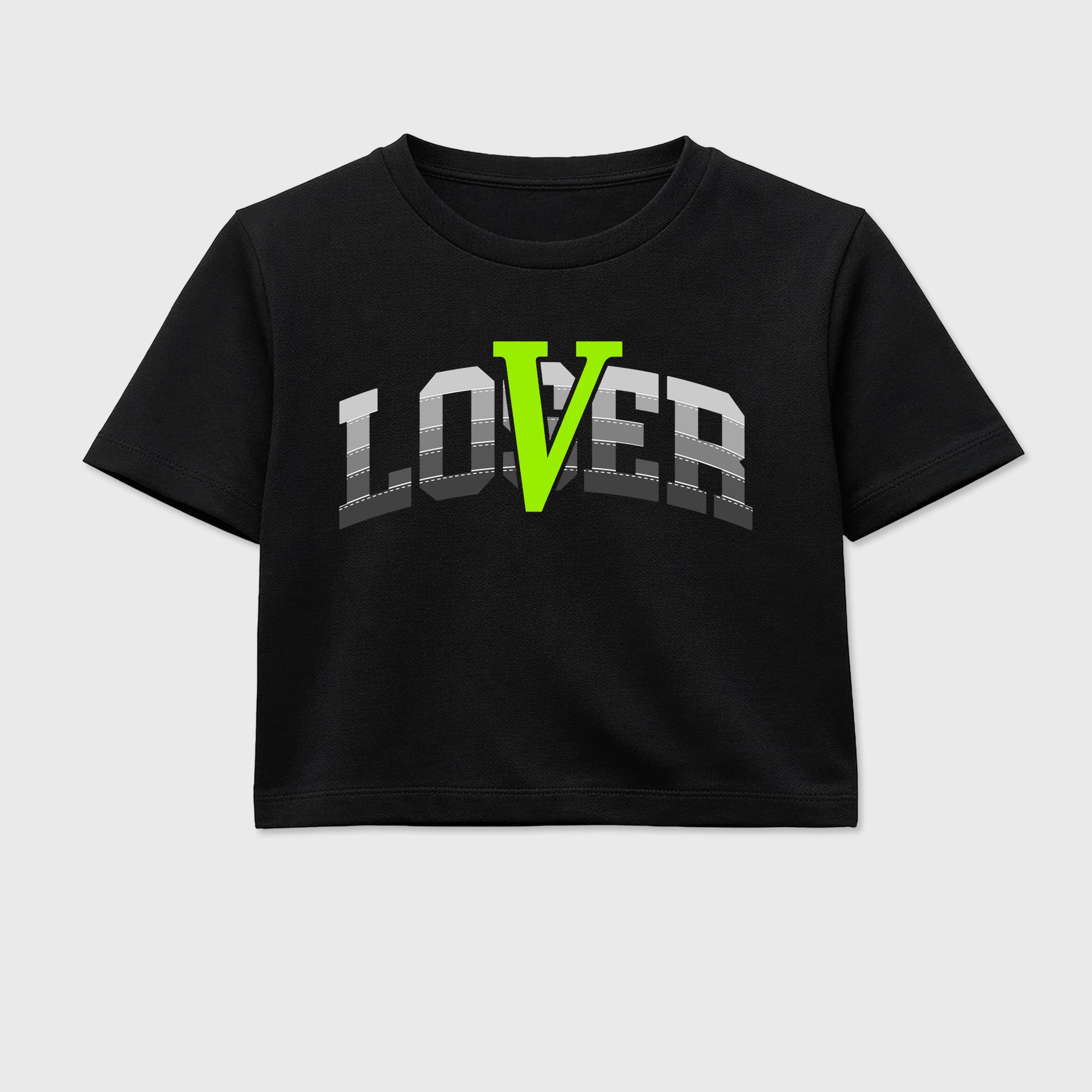 Sneaker match tees – Sneaker Tees To Match Air Max 95 Neon Yellow Shoes – Loser Lover Varsity Crop T-Shirt Black 2