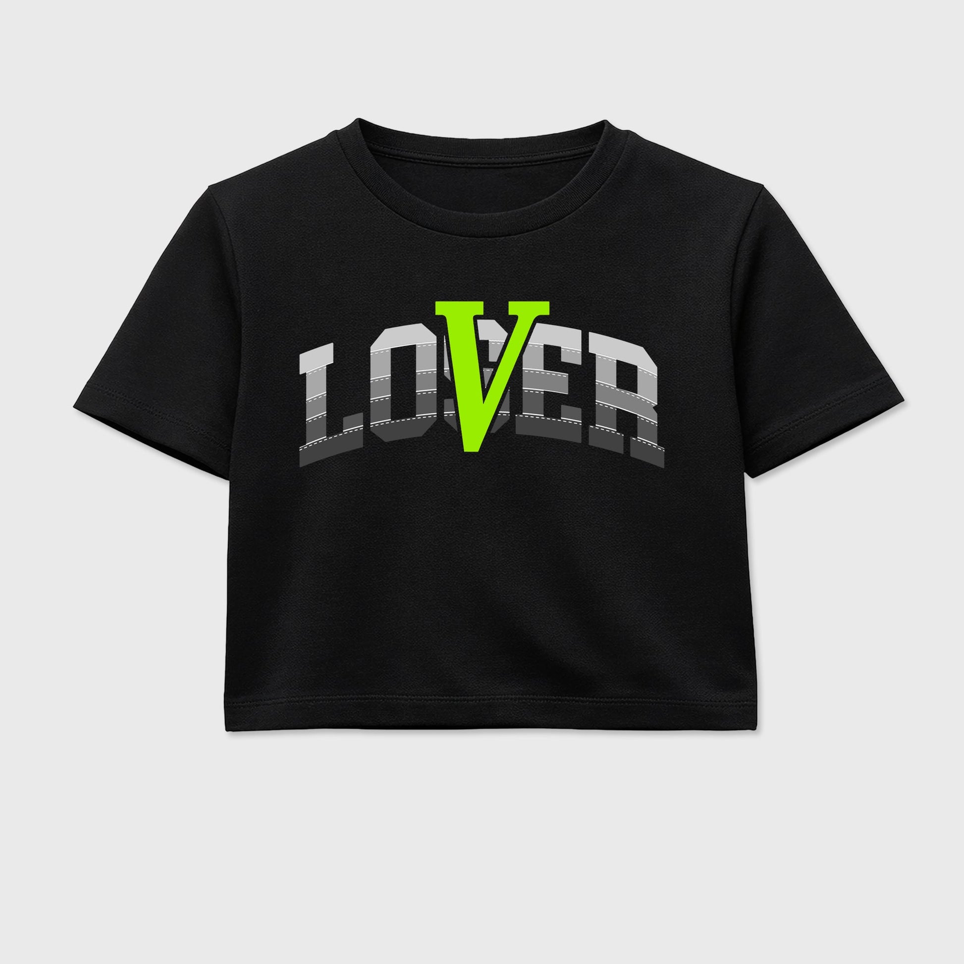 Sneaker match tees – Sneaker Tees To Match Air Max 95 Neon Yellow Shoes – Loser Lover Varsity Crop T-Shirt Black 2
