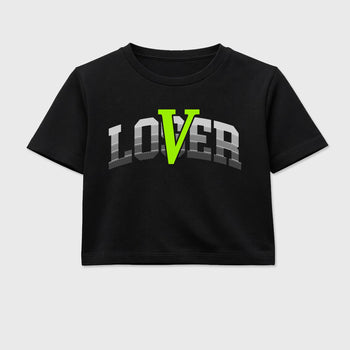 Sneaker match tees – Sneaker Tees To Match Air Max 95 Neon Yellow Shoes – Loser Lover Varsity Crop T-Shirt Black 2