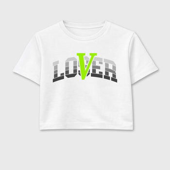 Sneaker match tees – Sneaker Tees To Match Air Max 95 Neon Yellow Shoes – Loser Lover Varsity Crop T-Shirt White 2