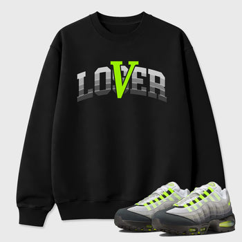 Sneaker match tees – Sneaker Tees To Match Air Max 95 Neon Yellow Shoes – Loser Lover Varsity Tee Black 1