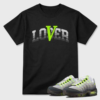Sneaker match tees – Sneaker Tees To Match Air Max 95 Neon Yellow Shoes – Loser Lover Varsity Tee Black 1