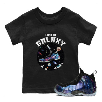 Foams One Galaxy shirts to match jordans Lost In Galaxy best t shirts to wear with jordans Air Foamposite One Galaxy match shoes to clothes SNRT Sneaker Tees Youth Baby Black 1 tee