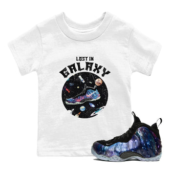 Foams One Galaxy shirts to match jordans Lost In Galaxy best t shirts to wear with jordans Air Foamposite One Galaxy match shoes to clothes SNRT Sneaker Tees Youth Baby White 1 tee