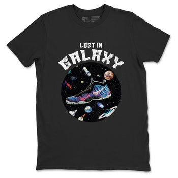 Foams One Galaxy shirts to match jordans Lost In Galaxy best t shirts to wear with jordans Air Foamposite One Galaxy match shoes to clothes SNRT Sneaker Tees unisex cotton Black 2 shirts