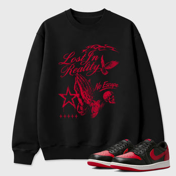 Sneaker match tees – Sneaker Tees To Match Air Jordan 1 Banned Shoes – Lost in Reality Tee Black 1