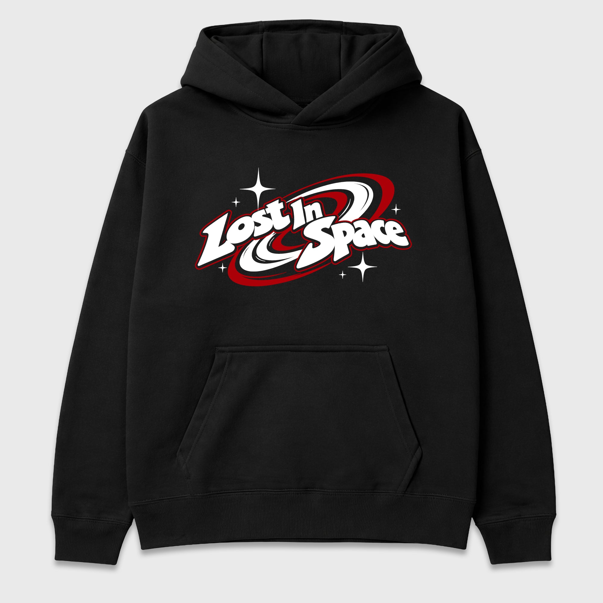 Lost in Space Graphic T-Shirt featuring original streetwear artwork designed to match the Air Jordan 9 True Red. Black 2 Graphic Tee.