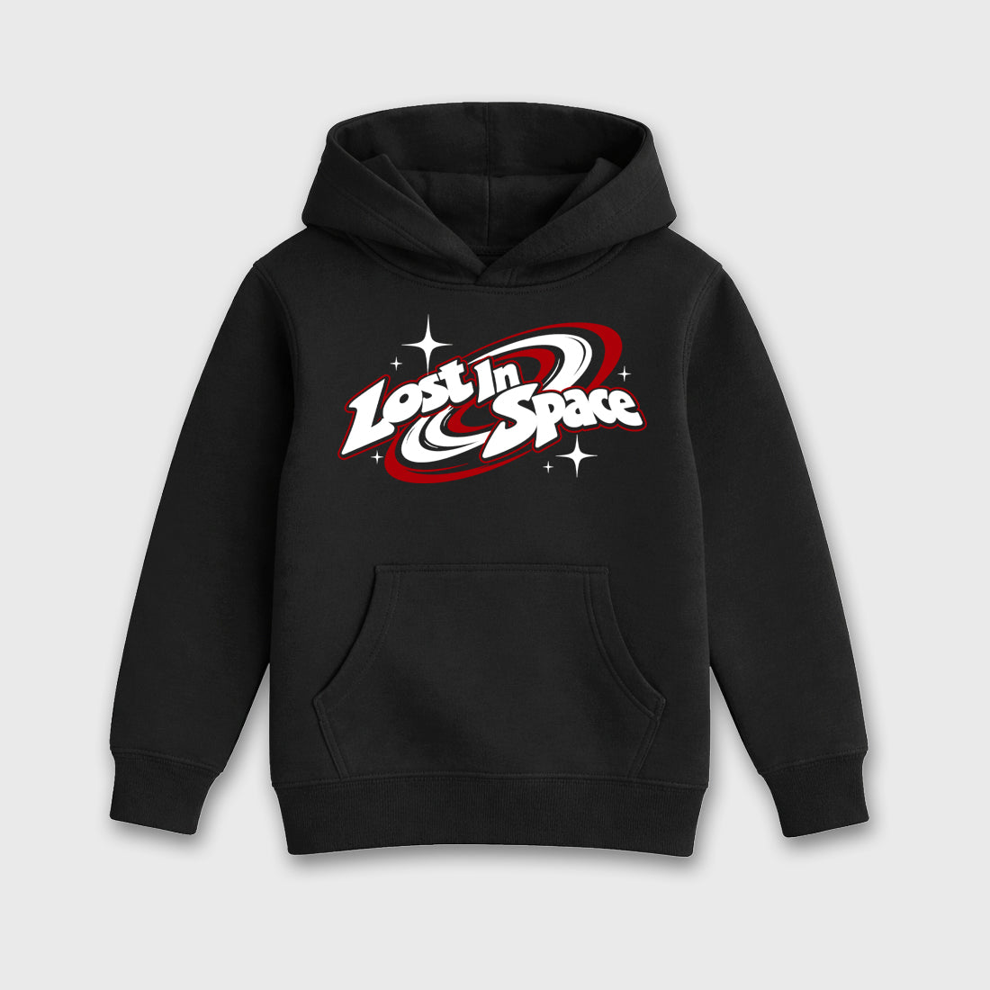Lost in Space Baby & Kids Graphic Hoodie featuring original artwork designed to match the Air Jordan 9 True Red. Black 2 Kids Graphic Sweater.