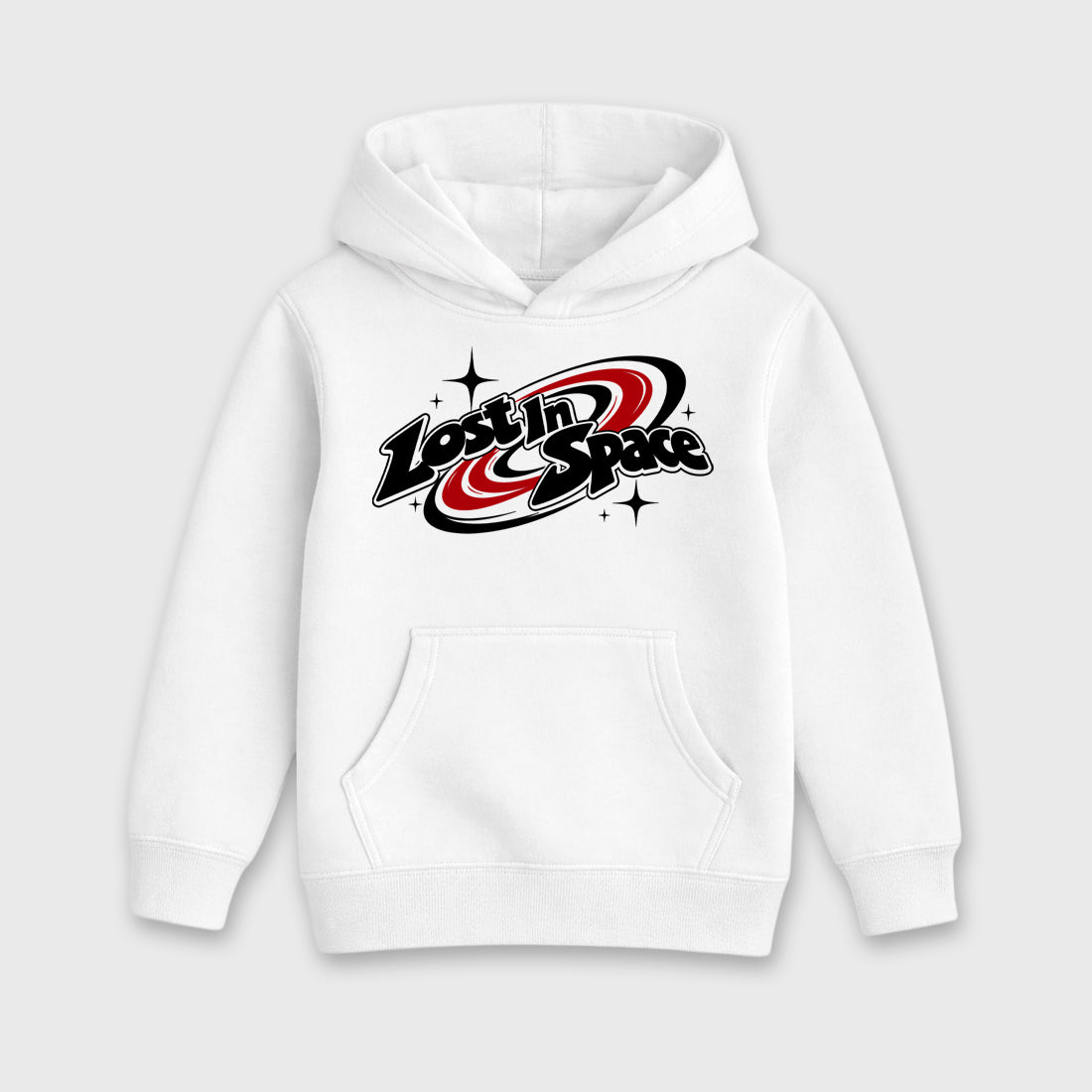 Lost in Space Baby & Kids Graphic Hoodie featuring original artwork designed to match the Air Jordan 9 True Red. White 2 Kids Graphic Sweater.