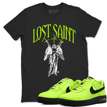 Air Force 1 Volt shirts to match jordans Lost Saint graphic tees Air Force 1 Volt t shirts to match sneakers SNRT Sneaker Tees unisex cotton Black 1 shirts