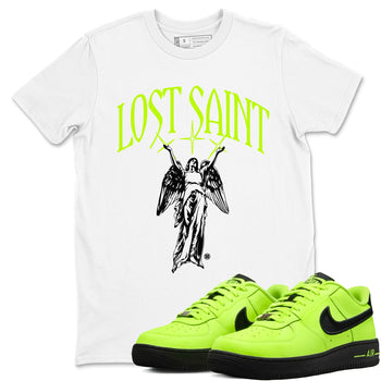 Air Force 1 Volt shirts to match jordans Lost Saint graphic tees Air Force 1 Volt t shirts to match sneakers SNRT Sneaker Tees unisex cotton White 1 shirts