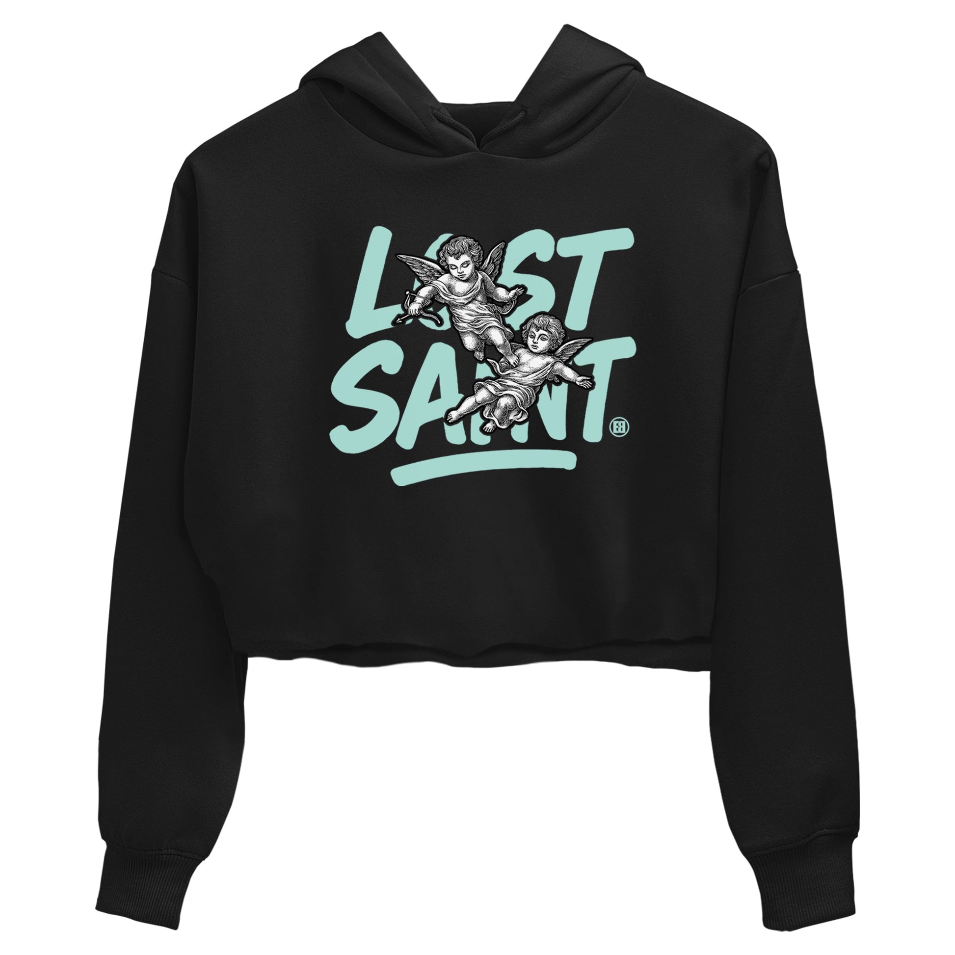 Lost Saint womens crop tee made to vibe with the Air Jordan 11 Igloo sneakers — the perfect match in Black 2.