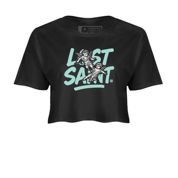 Lost Saint womens crop tee made to vibe with the Air Jordan 11 Igloo sneakers — the perfect match in Black 1.