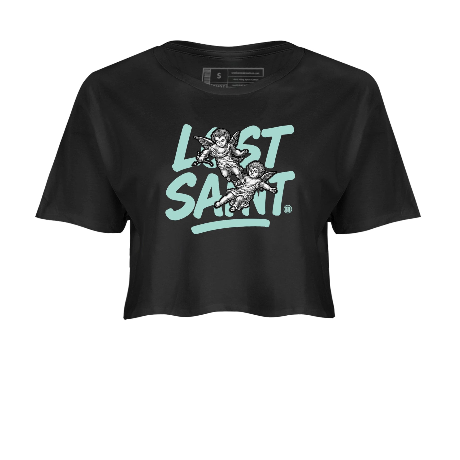 Lost Saint womens crop tee made to vibe with the Air Jordan 11 Igloo sneakers — the perfect match in Black 2.