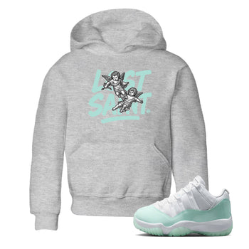 Lost Saint baby and kids t-shirt crafted for little sneakerheads to shine with the Air Jordan 11 Igloo sneakers, displayed in Heather Grey 1.