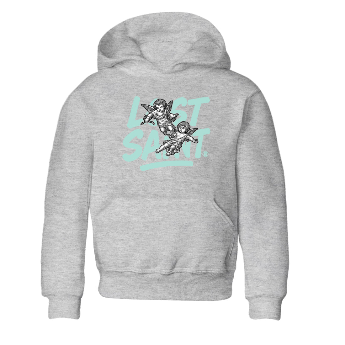 Lost Saint baby and kids t-shirt crafted for little sneakerheads to shine with the Air Jordan 11 Igloo sneakers, displayed in Heather Grey 2.