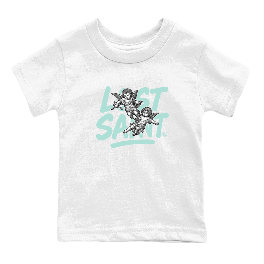 Lost Saint baby and kids t-shirt crafted for little sneakerheads to shine with the Air Jordan 11 Igloo sneakers, displayed in White 2.