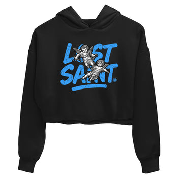 Lost Saint womens crop tee made to vibe with the Air Jordan 12 White and University Blue sneakers — the perfect match in Black 2.