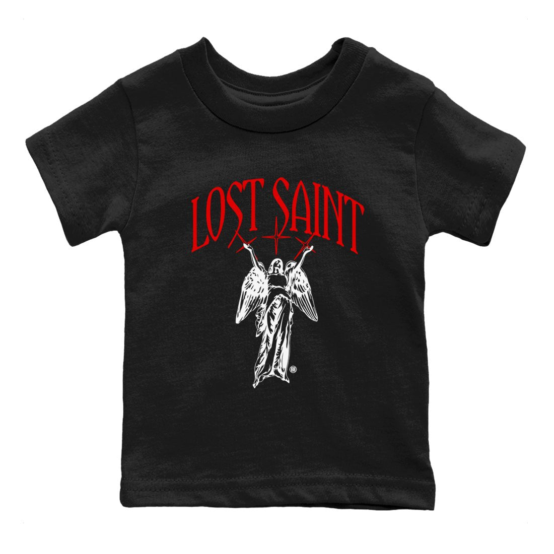 14s Black Toe shirts to match jordans Lost Saint graphic tees Air Jordan 14 Black Toe t shirts to match sneakers SNRT Sneaker Tees Youth Baby Black 2 tee