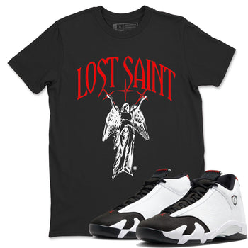 14s Black Toe shirts to match jordans Lost Saint graphic tees Air Jordan 14 Black Toe t shirts to match sneakers SNRT Sneaker Tees unisex cotton Black 1 shirts