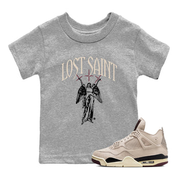 Air Jordan 4 A Ma Maniere x Fossil Stone shirts to match jordans Lost Saint graphic tees Air Jordan 4 A Ma Maniere x Fossil Stone t shirts to match sneakers SNRT Sneaker Tees Youth Baby Heather Grey 1 tee