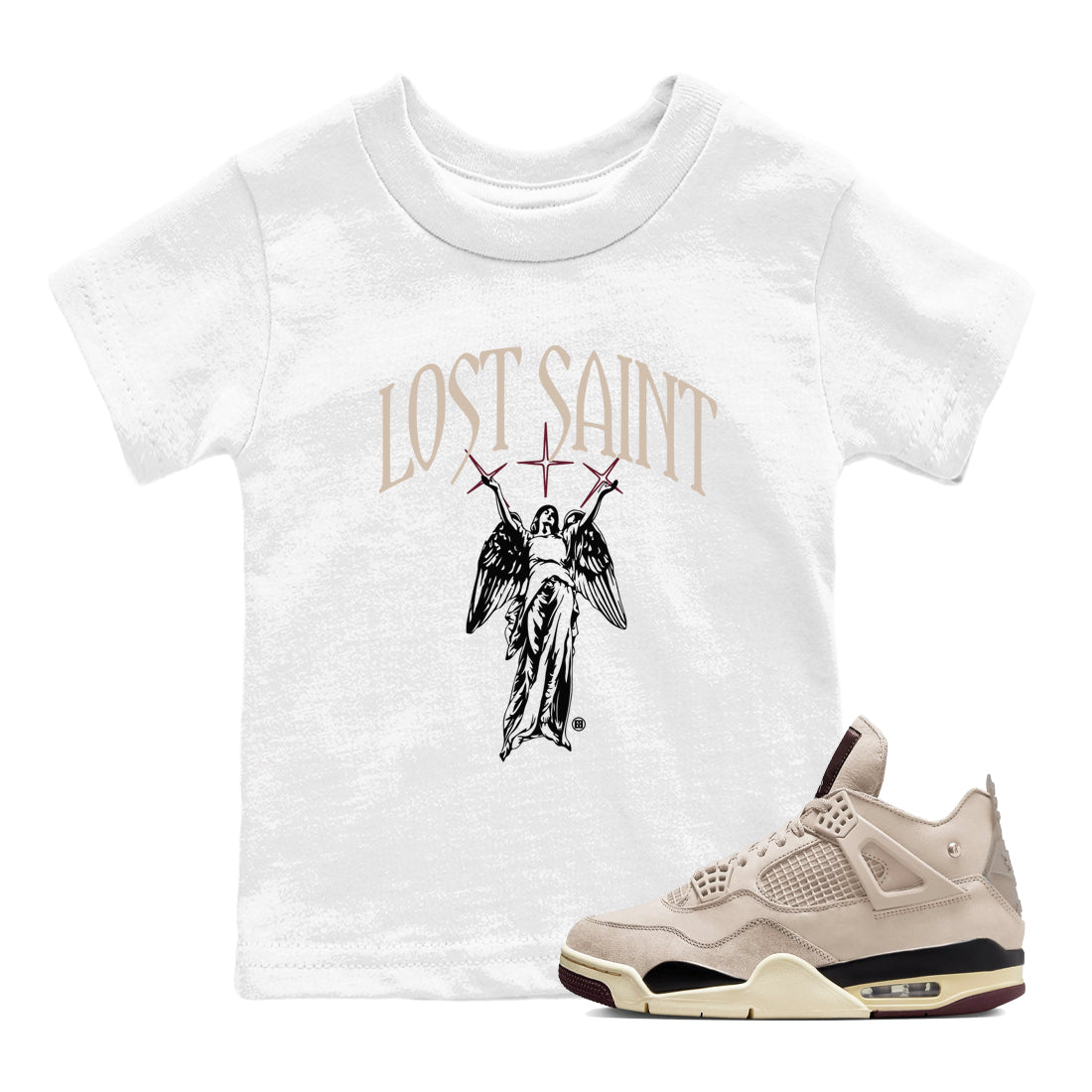 Air Jordan 4 A Ma Maniere x Fossil Stone shirts to match jordans Lost Saint graphic tees Air Jordan 4 A Ma Maniere x Fossil Stone t shirts to match sneakers SNRT Sneaker Tees Youth Baby White 1 tee