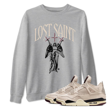 Air Jordan 4 A Ma Maniere x Fossil Stone shirts to match jordans Lost Saint graphic tees Air Jordan 4 A Ma Maniere x Fossil Stone t shirts to match sneakers SNRT Sneaker Tees unisex cotton Heather Grey 1 shirts