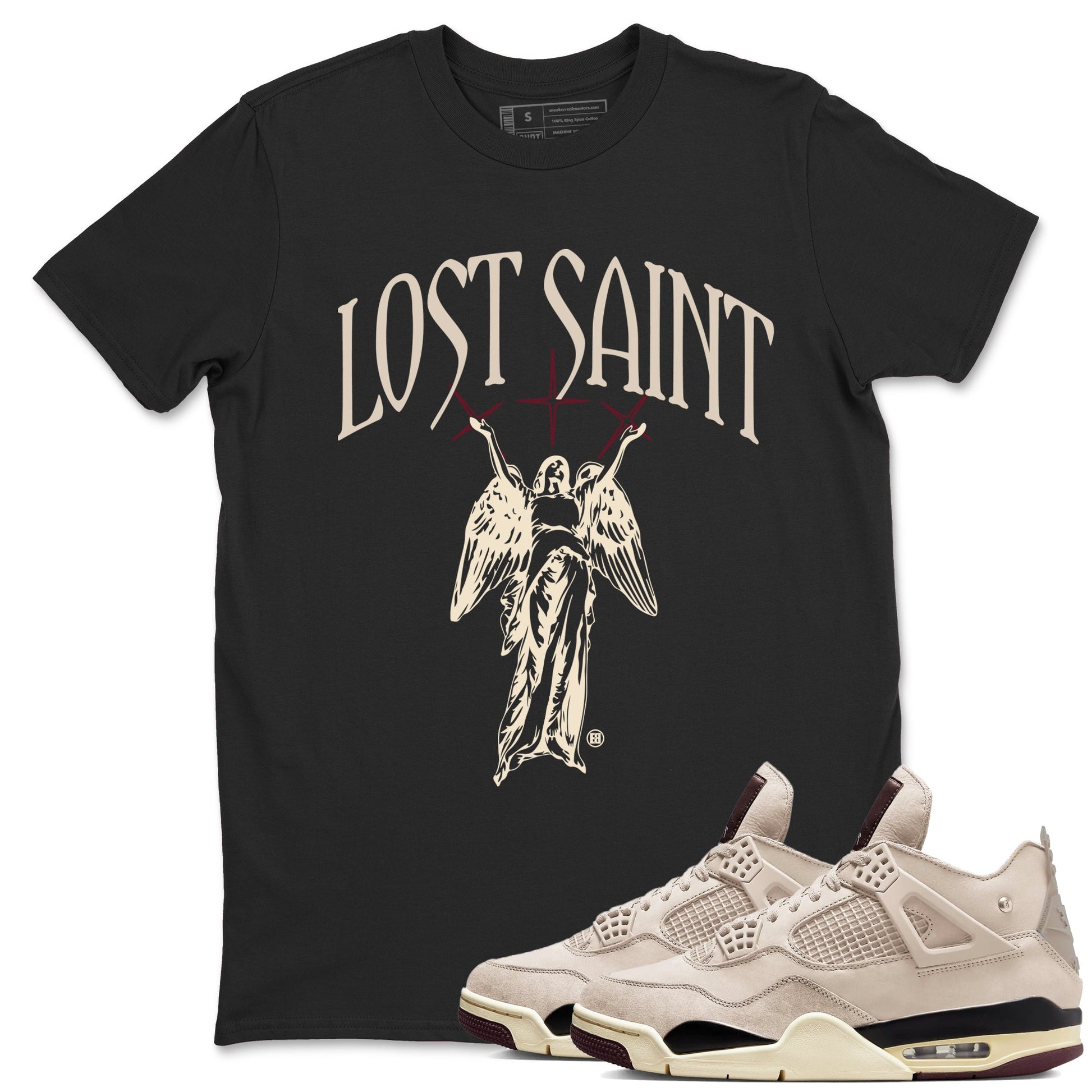 Air Jordan 4 A Ma Maniere x Fossil Stone shirts to match jordans Lost Saint graphic tees Air Jordan 4 A Ma Maniere x Fossil Stone t shirts to match sneakers SNRT Sneaker Tees unisex cotton Black 1 shirts