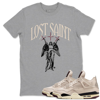 Air Jordan 4 A Ma Maniere x Fossil Stone shirts to match jordans Lost Saint graphic tees Air Jordan 4 A Ma Maniere x Fossil Stone t shirts to match sneakers SNRT Sneaker Tees unisex cotton Heather Grey 1 shirts