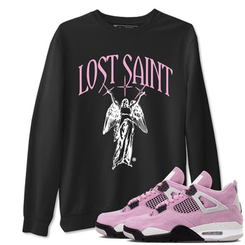 Air Jordan 4 Orchid shirts to match jordans Lost Saint graphic tees 4s Orchid t shirts to match sneakers SNRT Sneaker Tees unisex cotton Black 1 shirts