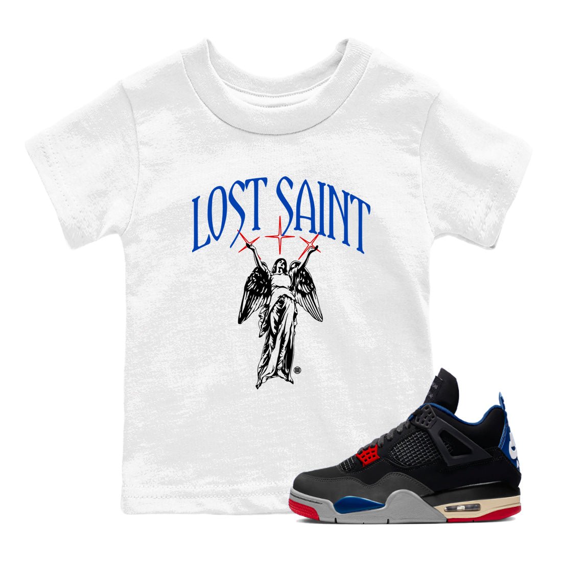 4s Rare Air shirts to match jordans Lost Saint graphic tees Air Jordan 4 Rare Air t shirts to match sneakers SNRT Sneaker Tees Youth Baby White 1 tee