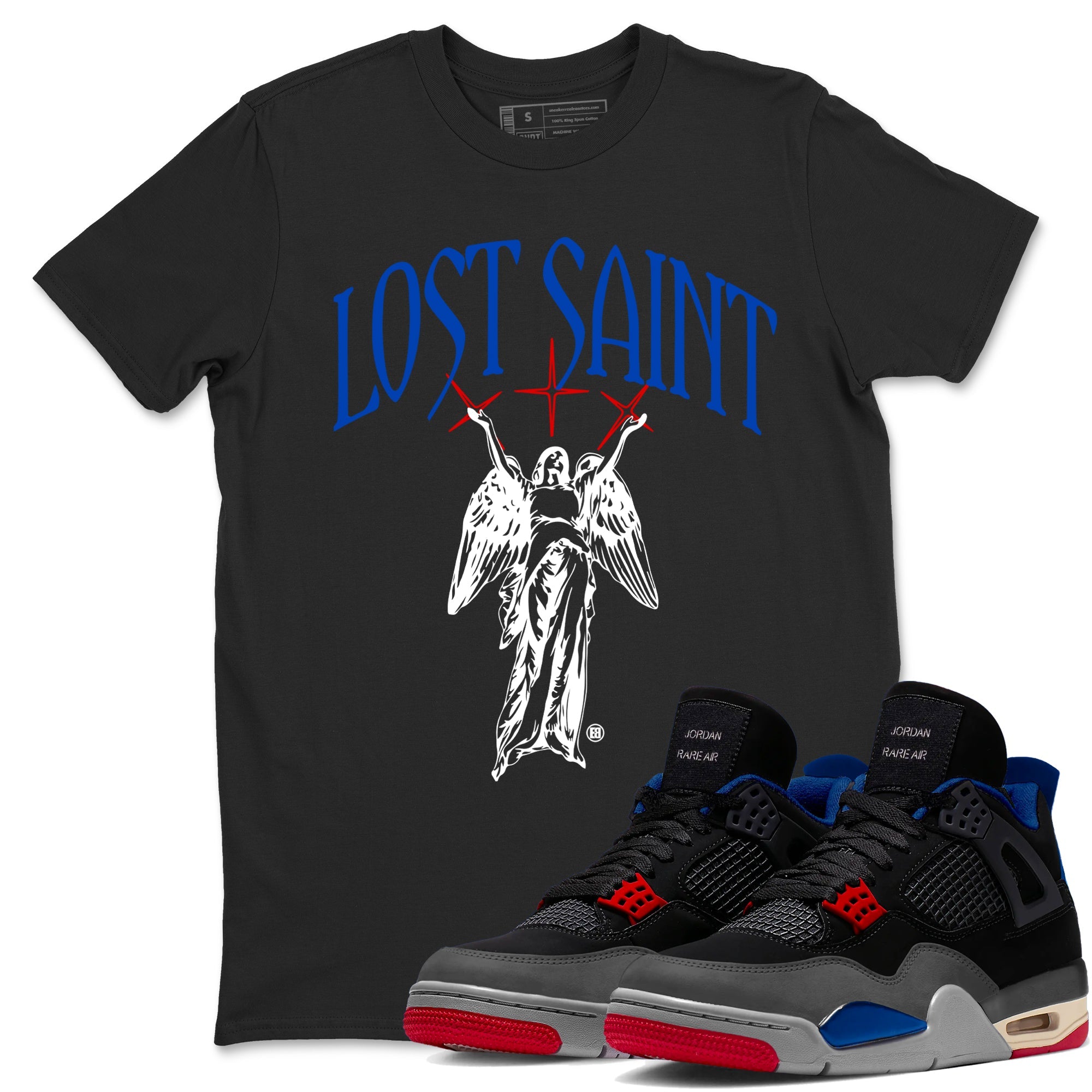 4s Rare Air shirts to match jordans Lost Saint graphic tees Air Jordan 4 Rare Air t shirts to match sneakers SNRT Sneaker Tees unisex cotton Black 1 shirts