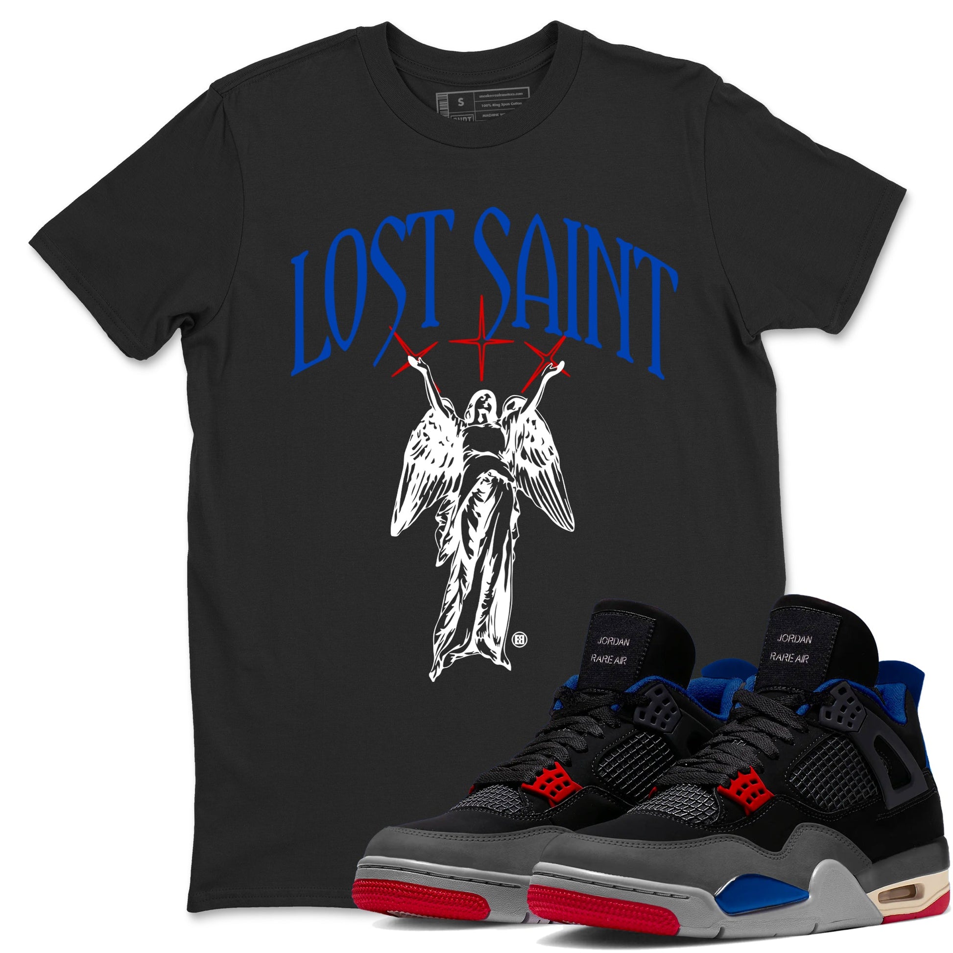 4s Rare Air shirts to match jordans Lost Saint graphic tees Air Jordan 4 Rare Air t shirts to match sneakers SNRT Sneaker Tees unisex cotton Black 1 shirts
