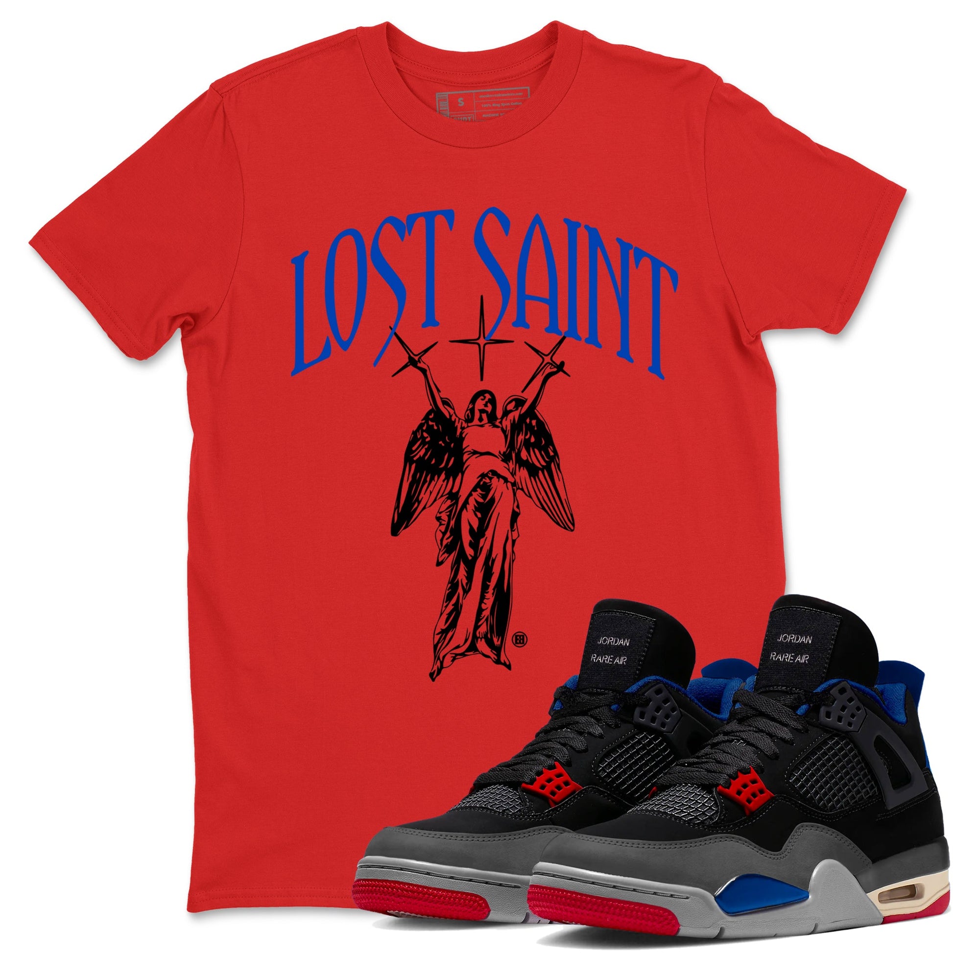 4s Rare Air shirts to match jordans Lost Saint graphic tees Air Jordan 4 Rare Air t shirts to match sneakers SNRT Sneaker Tees unisex cotton Red 1 shirts