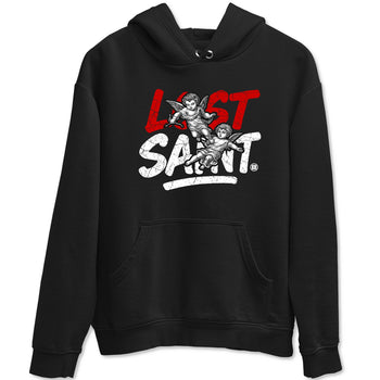 Lost Saint sneaker match t-shirt styled to complete your fit with the Air Jordan 4 White Cement sneakers, shown in Black 2.