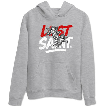 Lost Saint sneaker match t-shirt styled to complete your fit with the Air Jordan 4 White Cement sneakers, shown in Heather Grey 2.