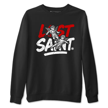 Lost Saint sneaker match t-shirt styled to complete your fit with the Air Jordan 4 White Cement sneakers, shown in Black 2.