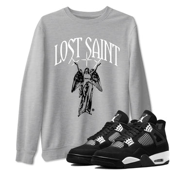 4s White Thunder shirts to match jordans Lost Saint graphic tees Air Jordan 4 White Thunder t shirts to match sneakers SNRT Sneaker Tees unisex cotton Heather Grey 1 shirts
