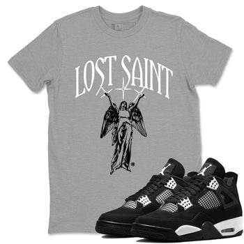 4s White Thunder shirts to match jordans Lost Saint graphic tees Air Jordan 4 White Thunder t shirts to match sneakers SNRT Sneaker Tees unisex cotton Heather Grey 1 shirts