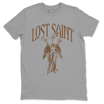 Jordan Jumpman Jack Travis Scott Dark Mocha shirts to match jordans Lost Saint graphic tees Jordan Jumpman Jack Travis Scott Dark Mocha t shirts to match sneakers SNRT Sneaker Tees unisex cotton Heather Grey 2 shirts