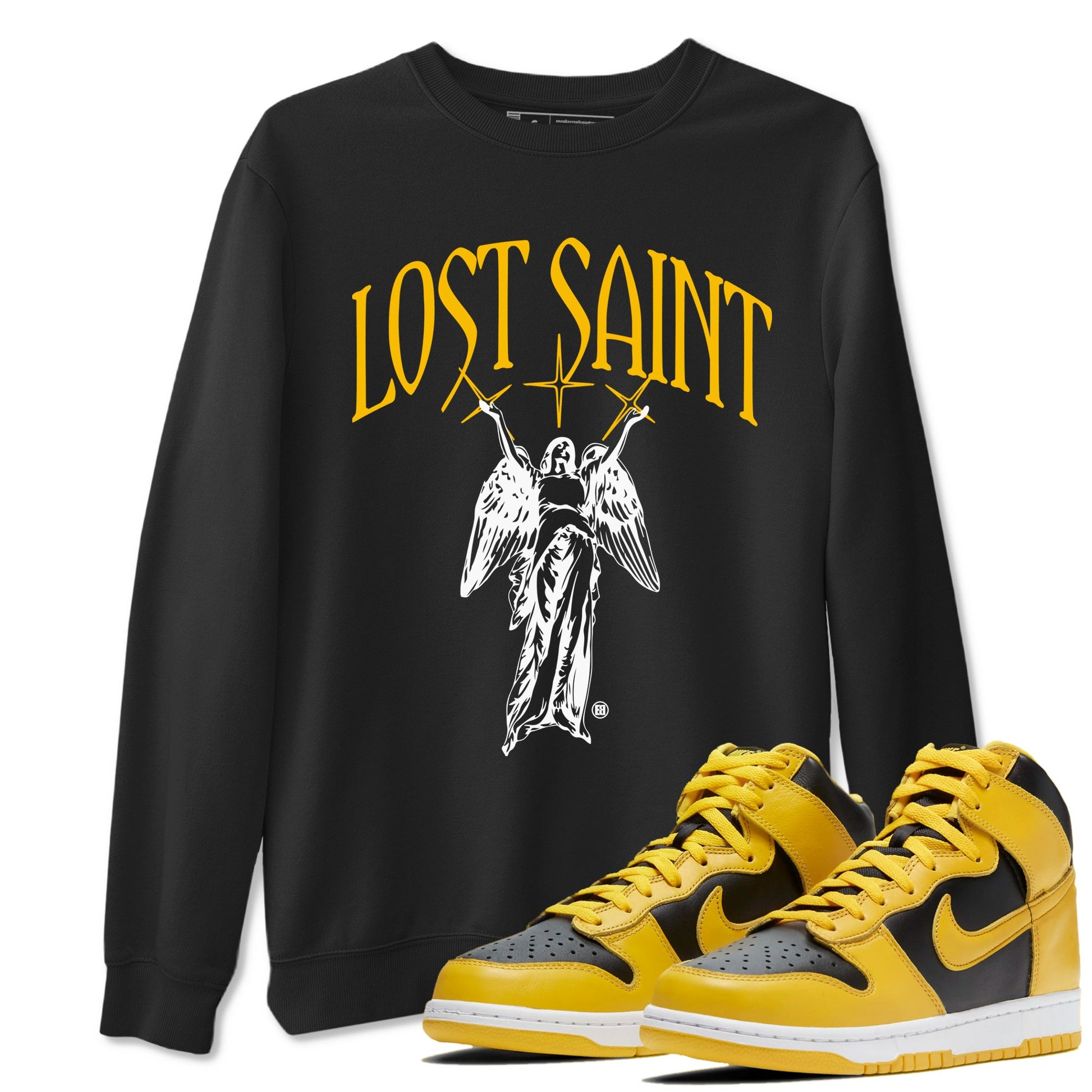 Dunk Pollen shirts to match jordans Lost Saint graphic tees Dunk High Pollen t shirts to match sneakers SNRT Sneaker Tees unisex cotton Black 1 shirts