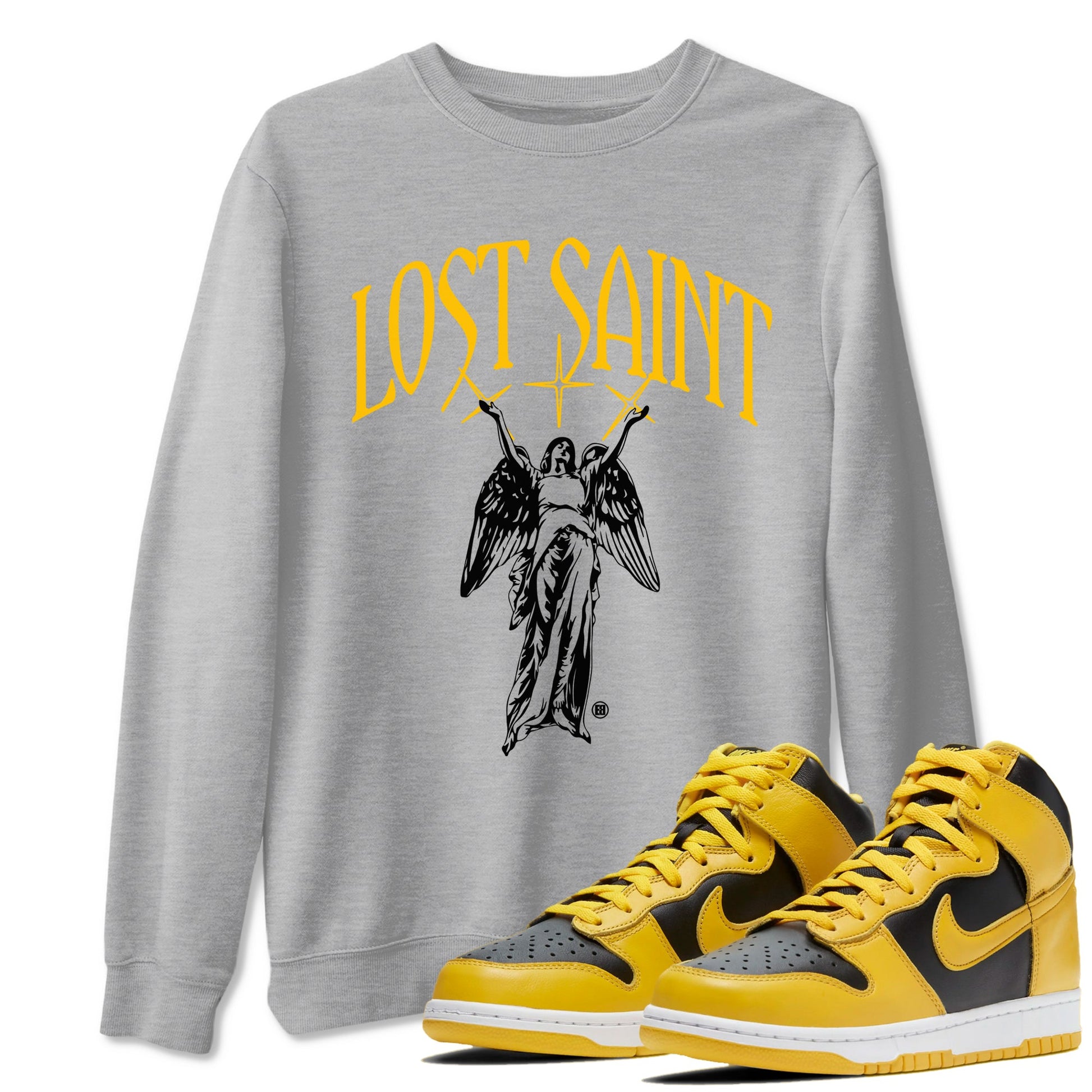 Dunk Pollen shirts to match jordans Lost Saint graphic tees Dunk High Pollen t shirts to match sneakers SNRT Sneaker Tees unisex cotton Heather Grey 1 shirts